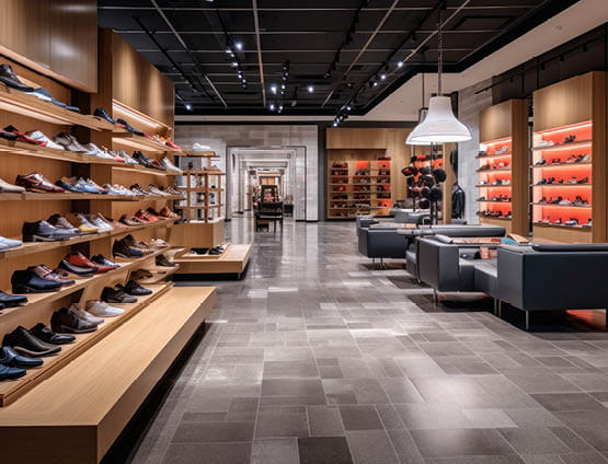 Modern shoe store interior